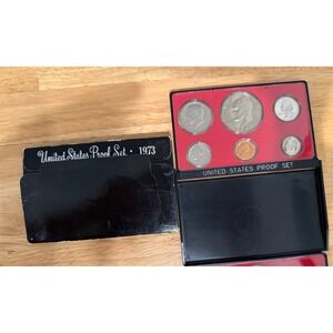1973 United States Proof Set US Mint 6 Coin Collection Eisenhower Dollar S Mint